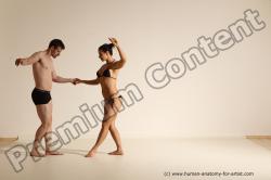 Underwear Woman - Man White Average Short Brown Dancing Dynamic poses Academic